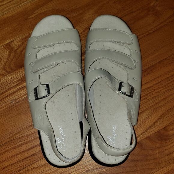 Propet Cream Leather Slingback Sandals - Picture 4 of 6